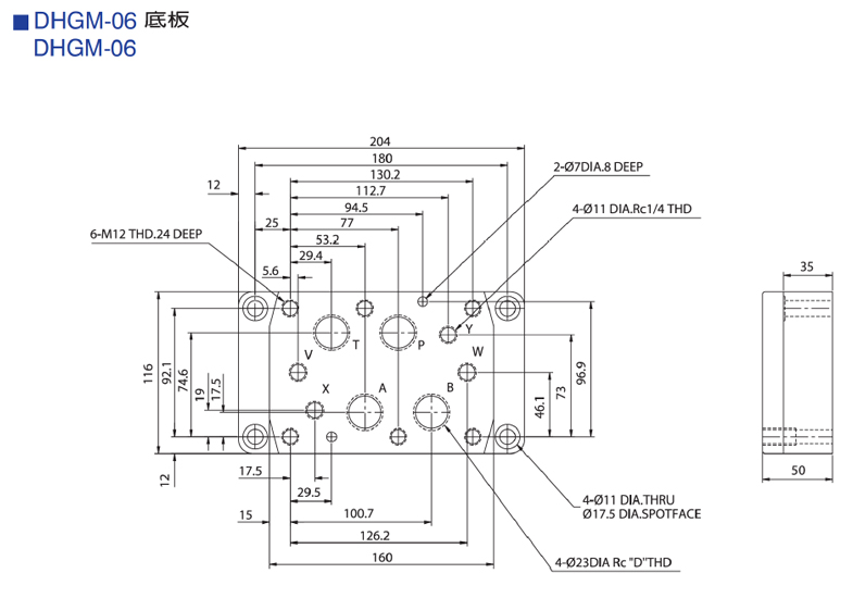 DHGM-06 - 6-M12 thd.24 Deep